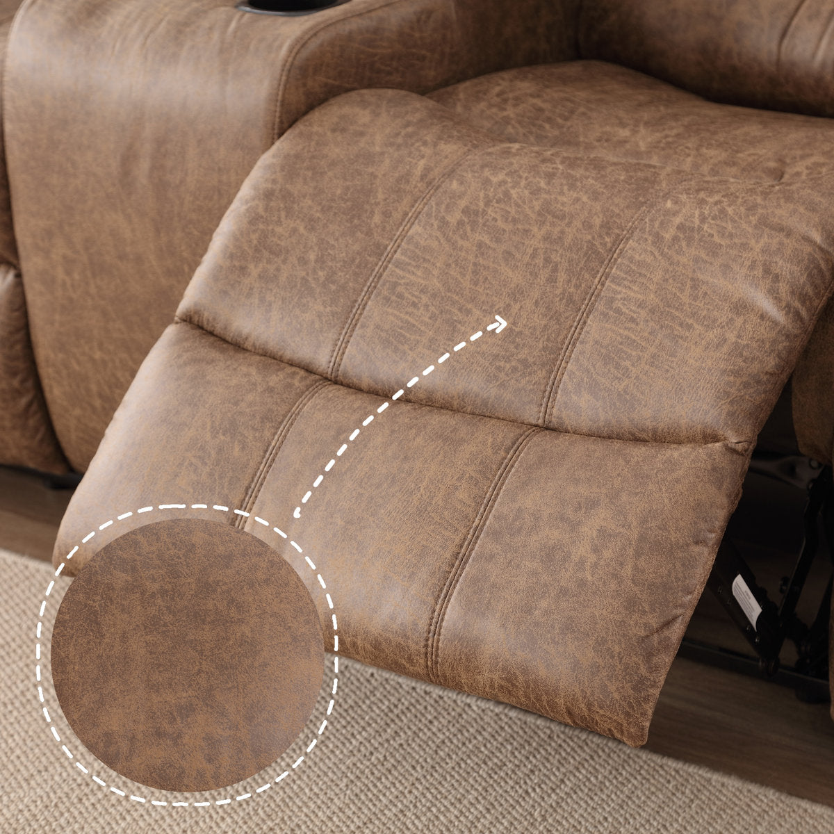 Siete 3-Piece Classic and Breathable Faux Leather Reclining Manual Living Room Set