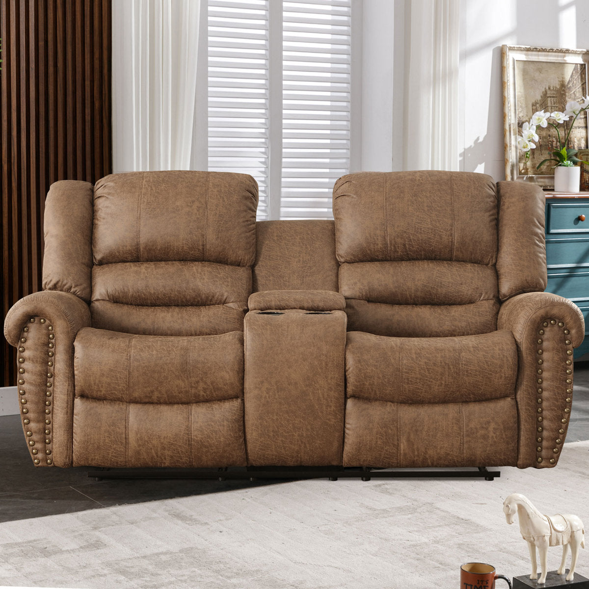 Siete 3-Piece Classic and Breathable Faux Leather Reclining Manual Living Room Set