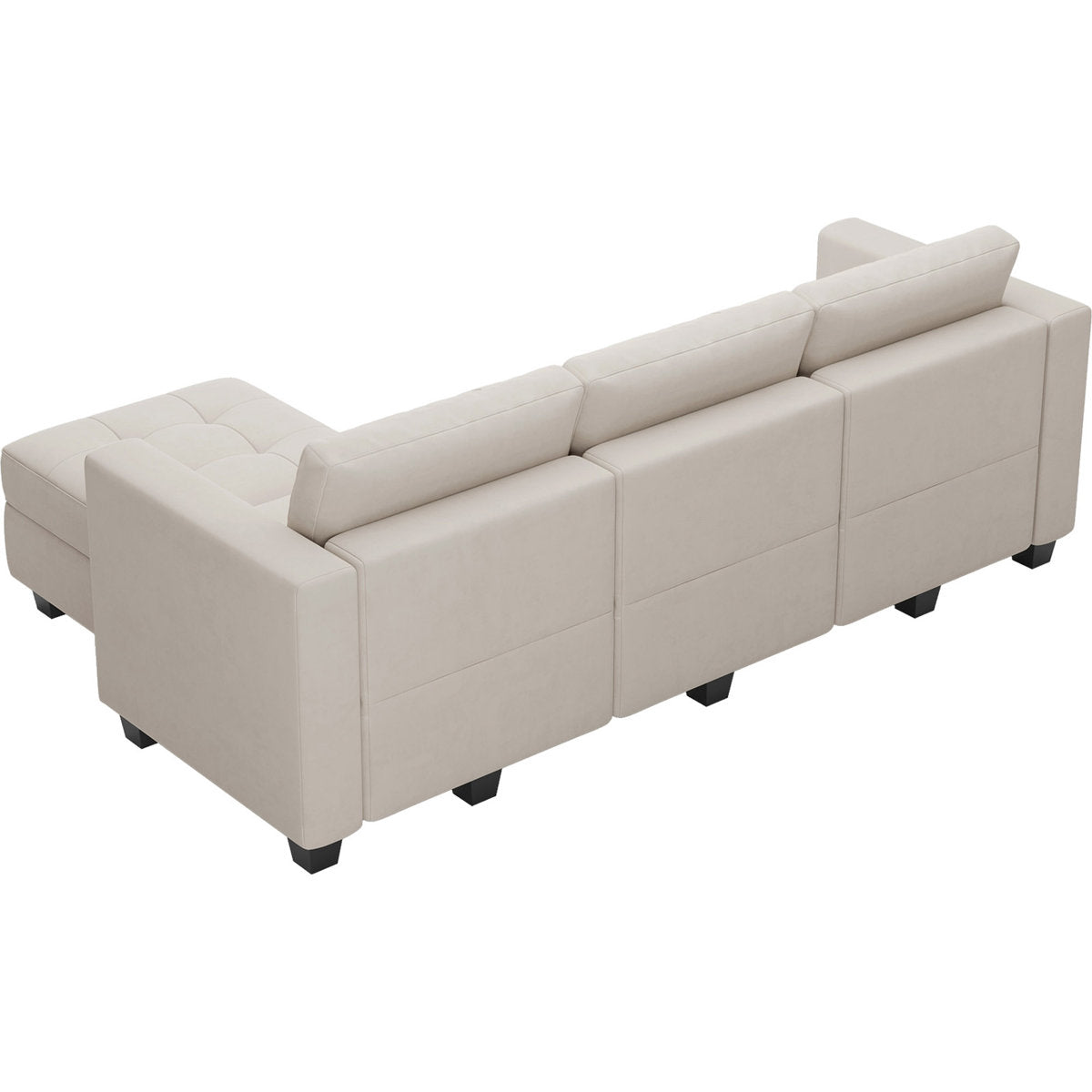 Soneson 17.7'' High Modern Tufted Upholstered Velvet Modular Sofa Couch with Storage Ottoman