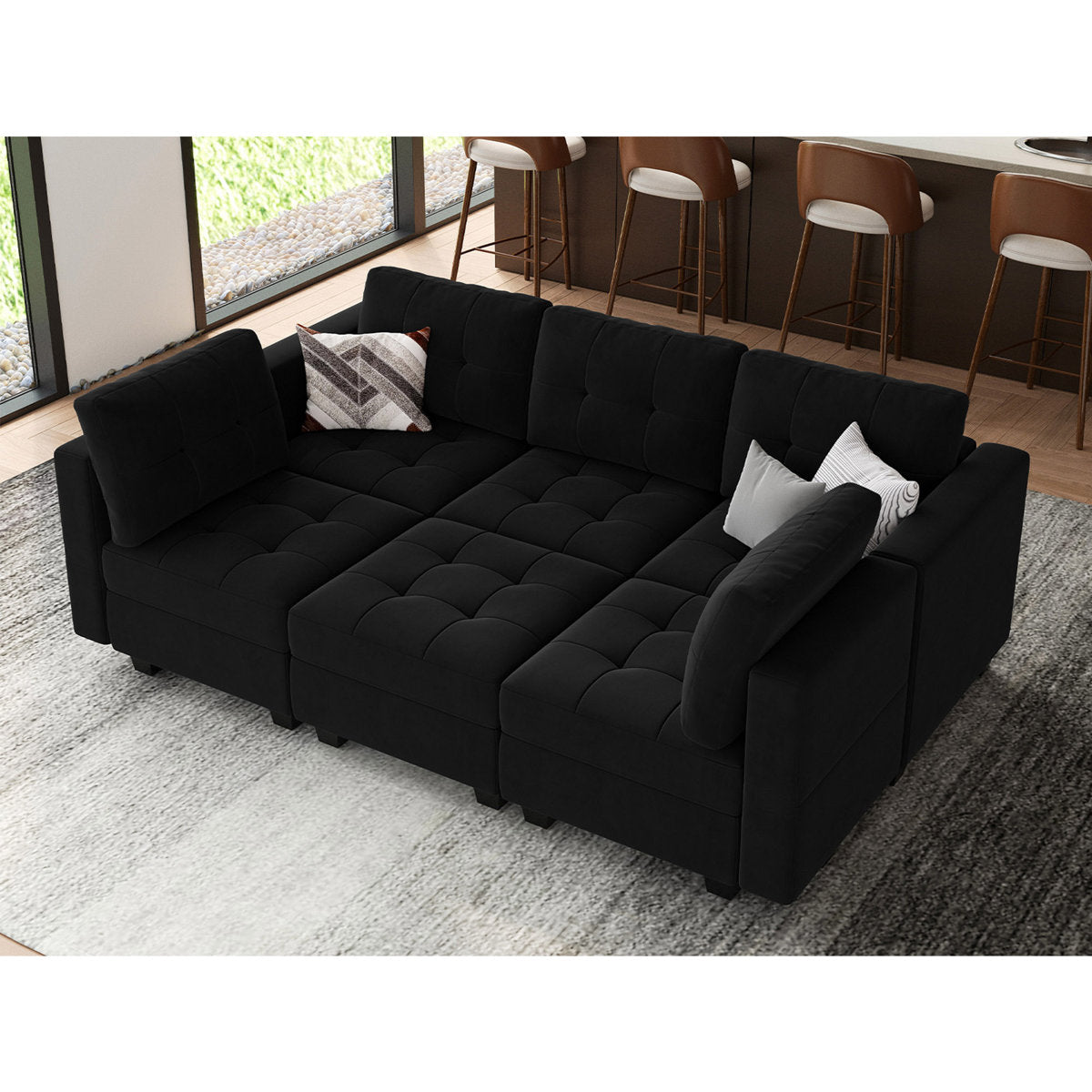Soneson 7 - Piece Velvet Reclining Sectional