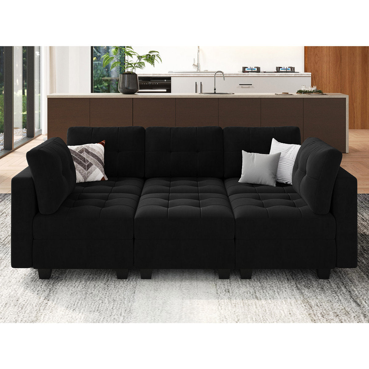Soneson 7 - Piece Velvet Reclining Sectional