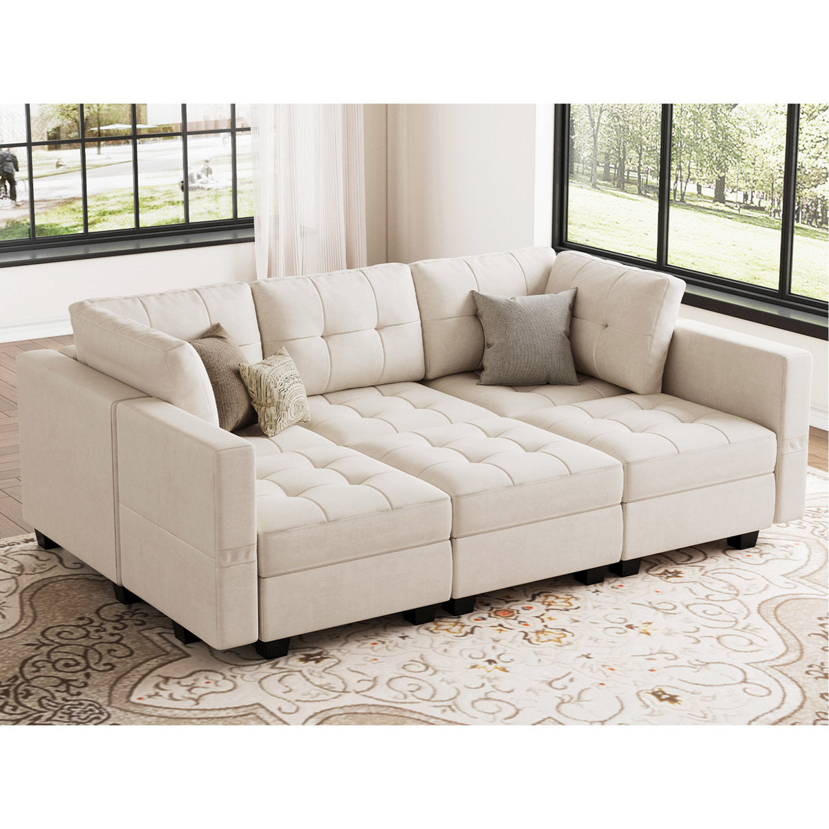 Soneson 7 - Piece Velvet Reclining Sectional