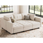 Soneson 7 - Piece Velvet Reclining Sectional