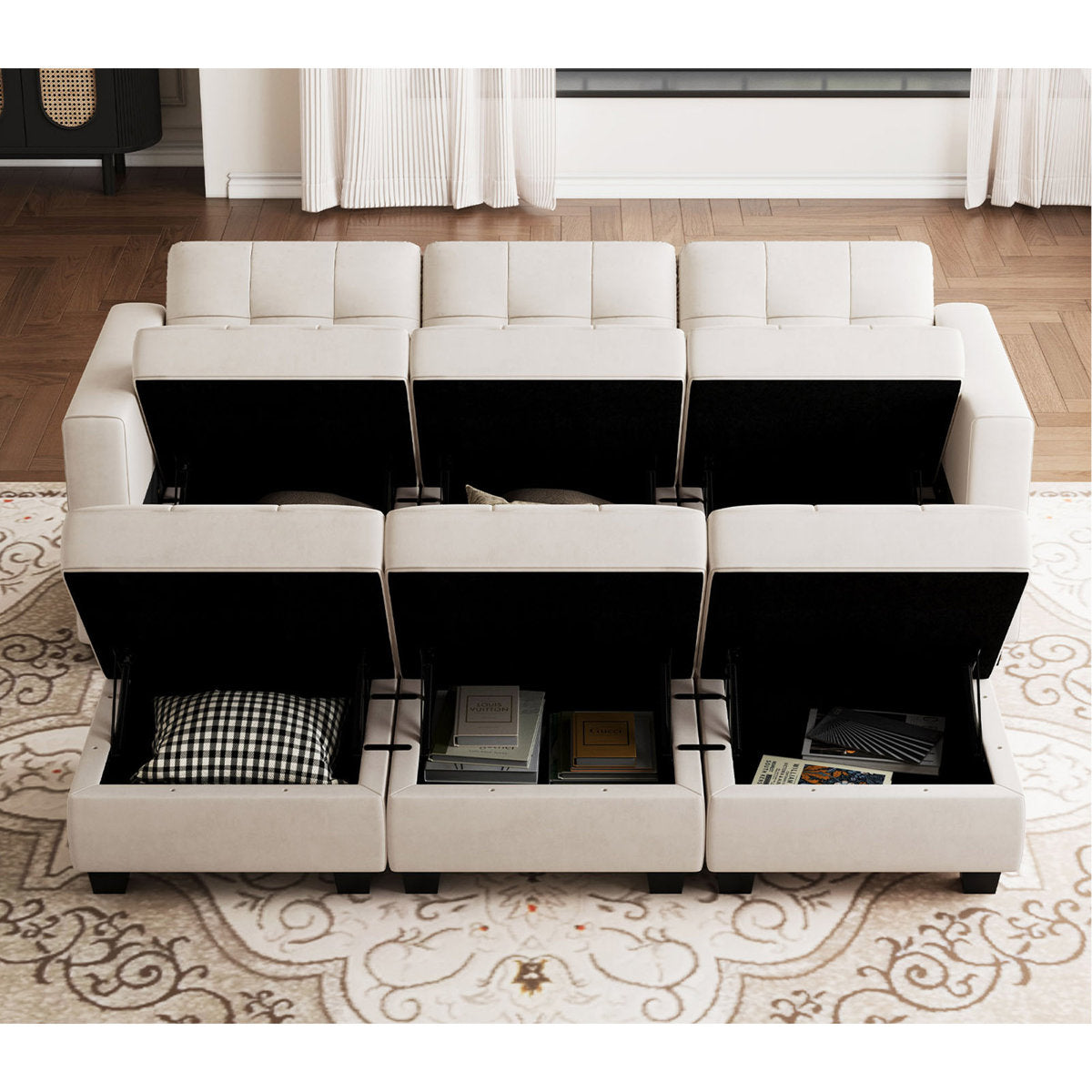 Soneson 7 - Piece Velvet Reclining Sectional