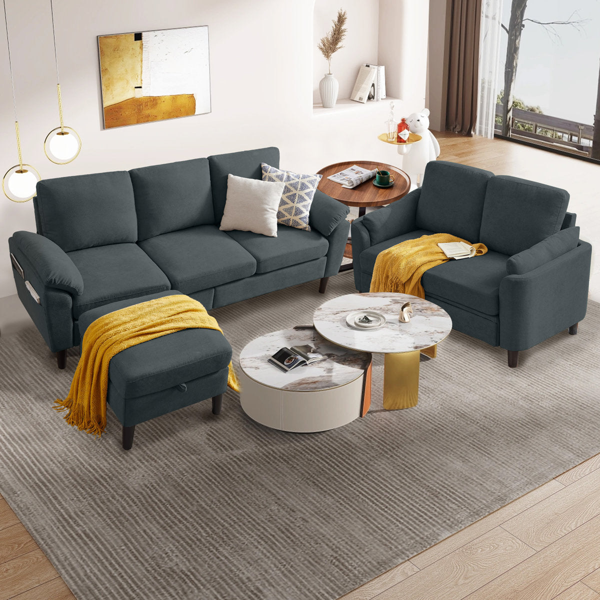 Sukrit 3 - Piece Living Room Set