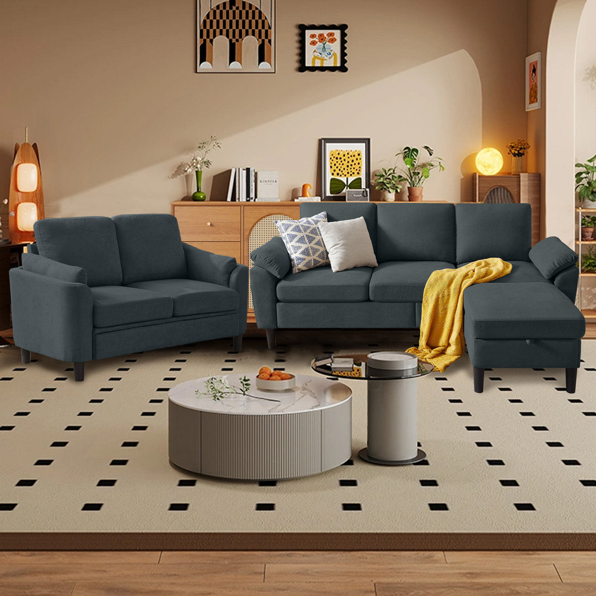 Sukrit 3 - Piece Living Room Set
