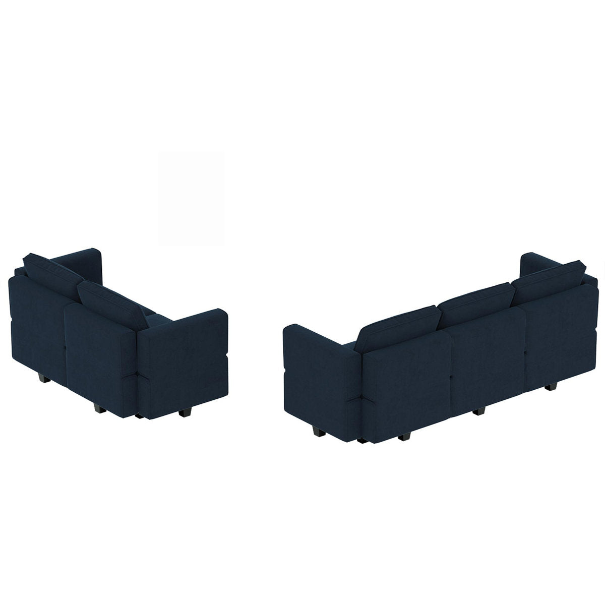 Teangela Velvet Sectional Living Room Set Storage Seat Livingroom Sofa, 2-Seat Sofa & 3-Seat Sofa