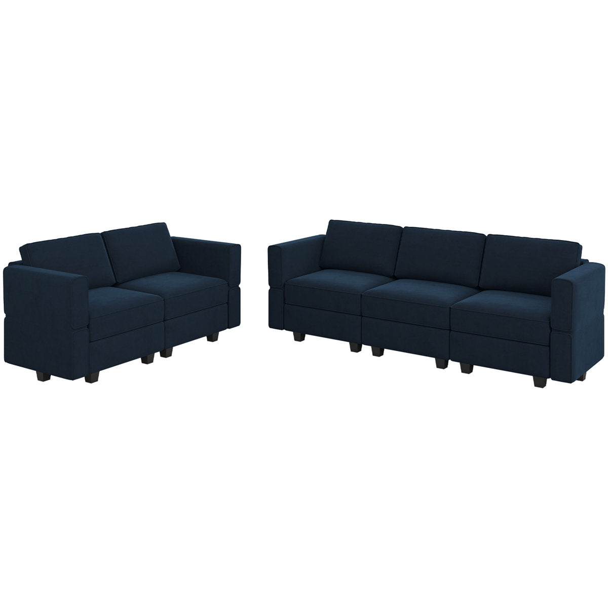 Teangela Velvet Sectional Living Room Set Storage Seat Livingroom Sofa, 2-Seat Sofa & 3-Seat Sofa