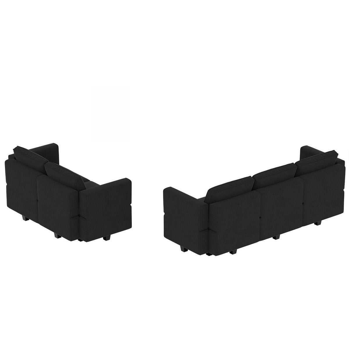 Teangela Velvet Sectional Living Room Set Storage Seat Livingroom Sofa, 2-Seat Sofa & 3-Seat Sofa