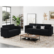 Teangela Velvet Sectional Living Room Set Storage Seat Livingroom Sofa, 2-Seat Sofa & 3-Seat Sofa