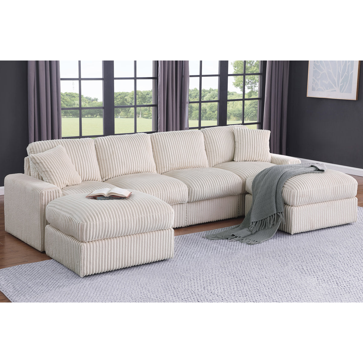 Tolzmann Sectional Sofa With 2 Ottomans