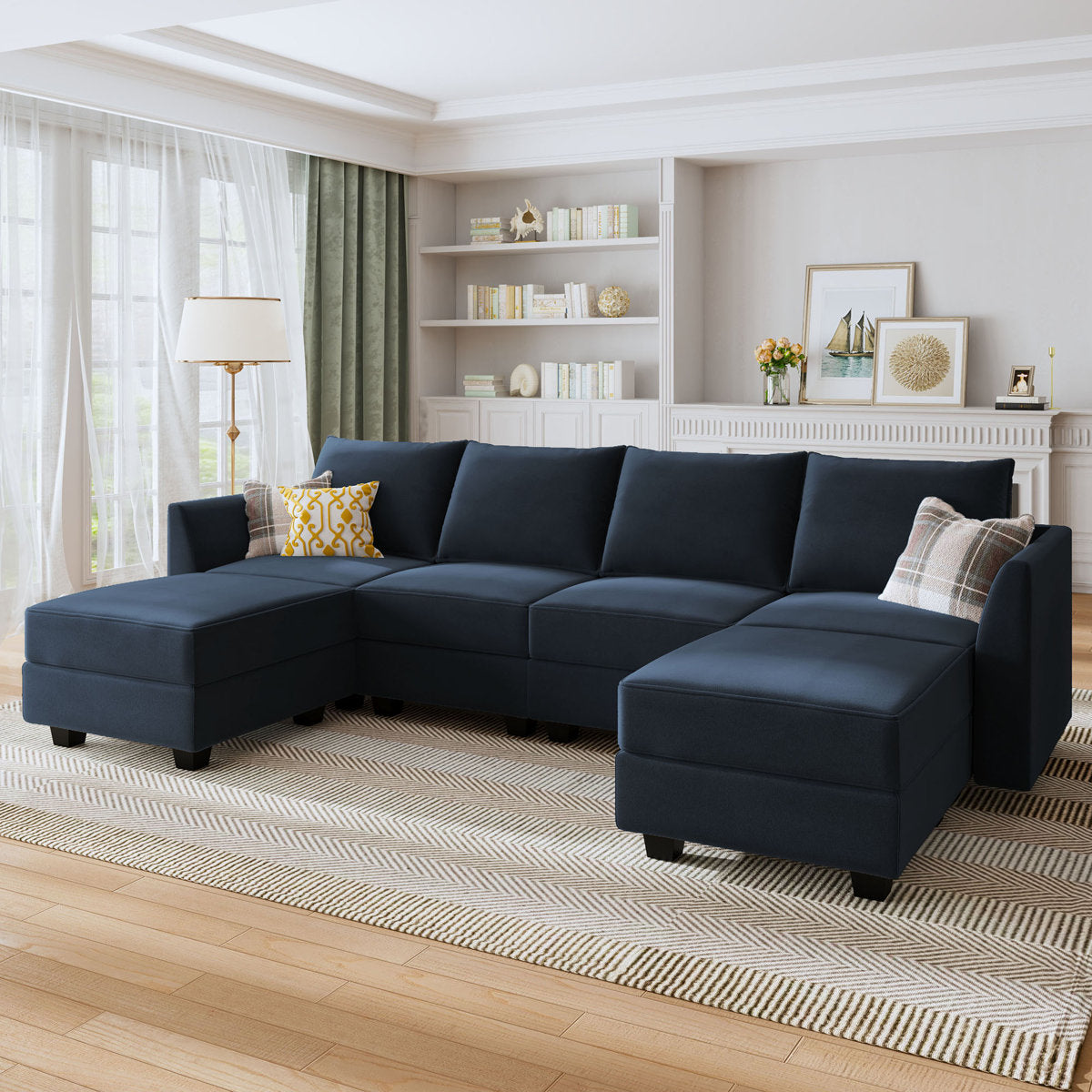 Tremee U Shaped Modular Sofa Velvet Sectional