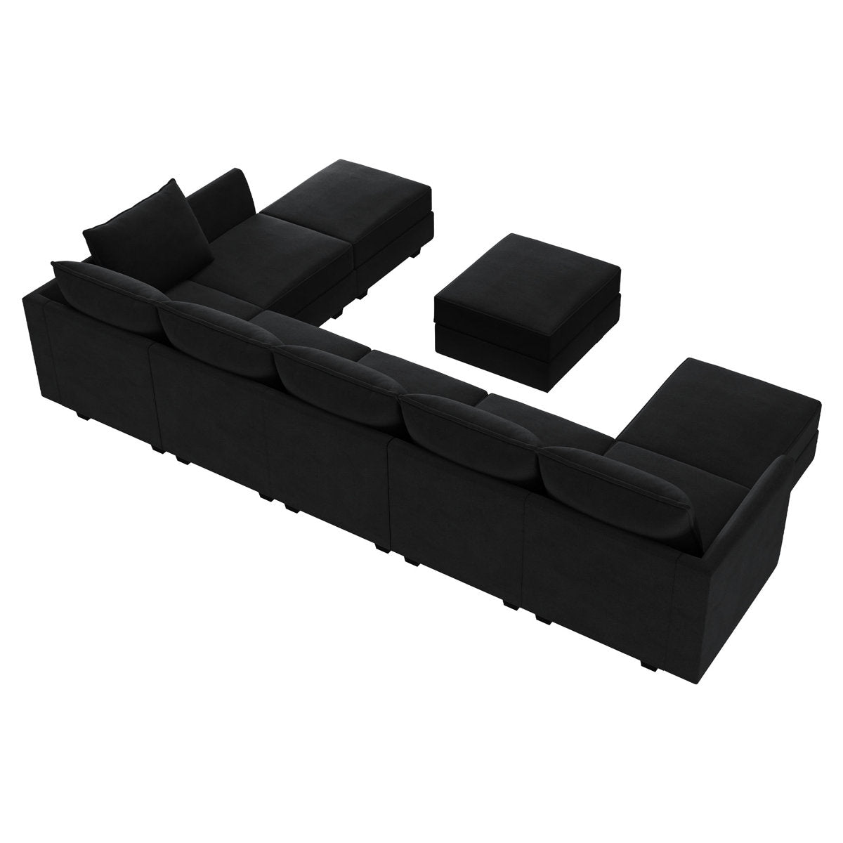 Tremee U Shaped Velvet Modular Sectional Sofa