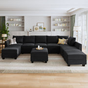 Tremee U Shaped Velvet Modular Sectional Sofa