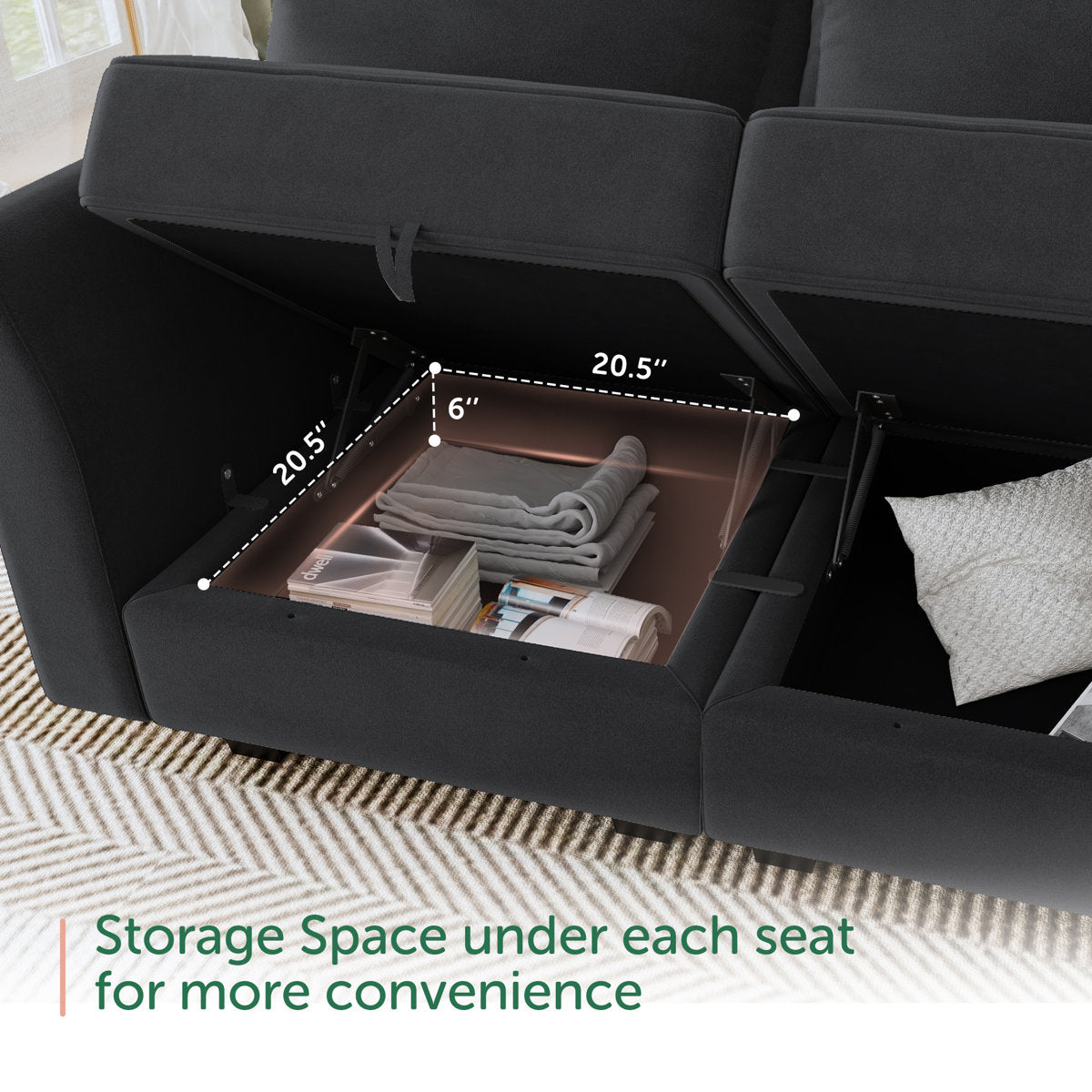 Tremee U Shaped Velvet Modular Sectional Sofa