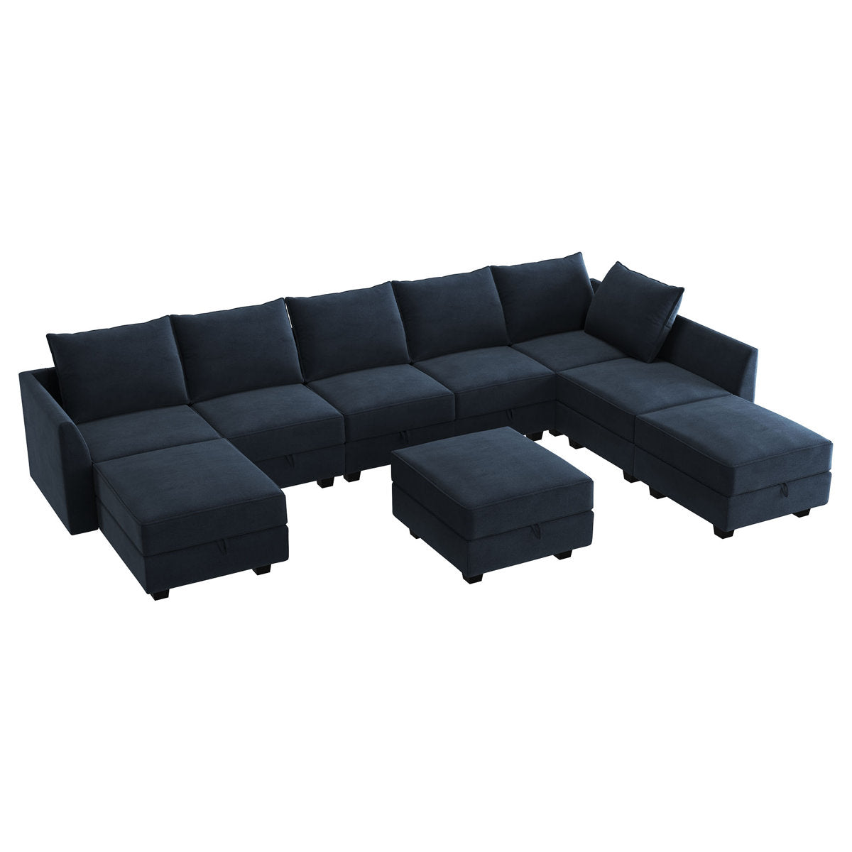 Tremee U Shaped Velvet Modular Sectional Sofa