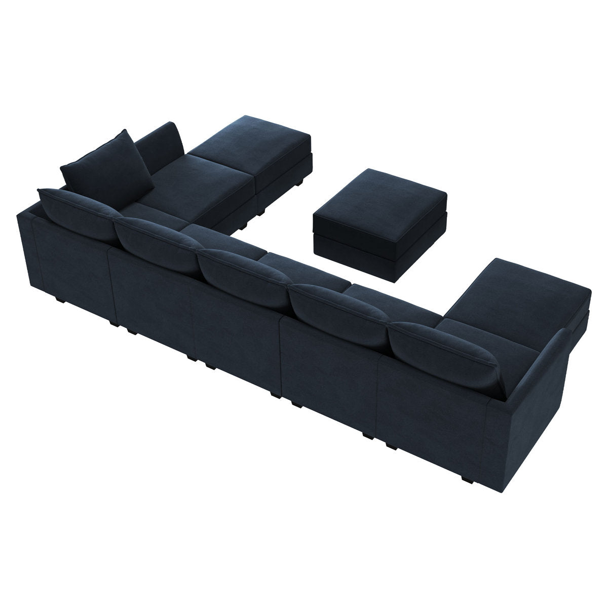 Tremee U Shaped Velvet Modular Sectional Sofa