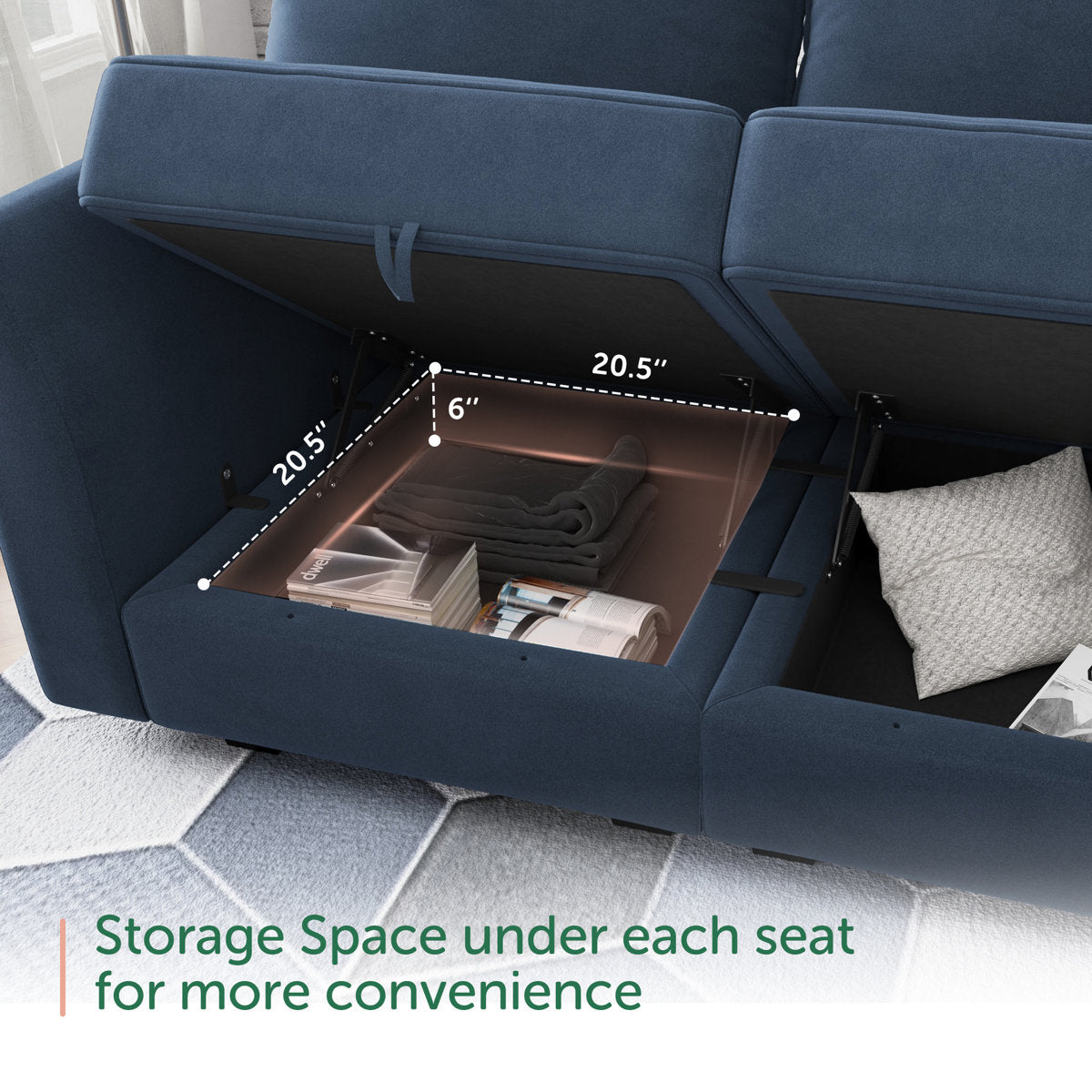 Tremee U Shaped Velvet Modular Sectional Sofa