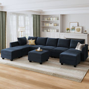 Tremee U Shaped Velvet Modular Sectional Sofa