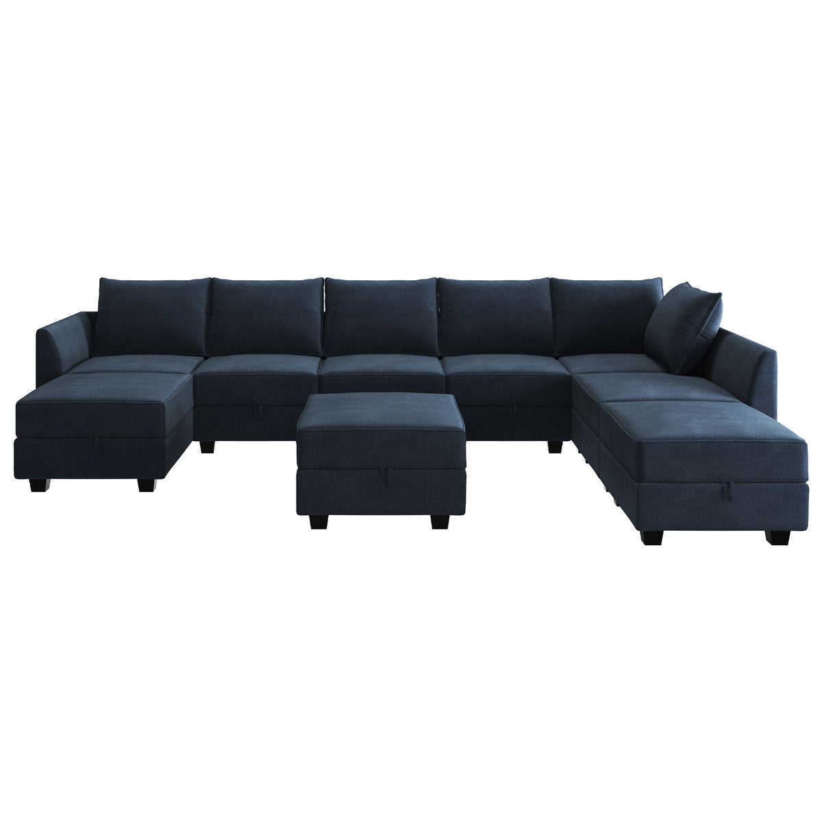 Tremee U Shaped Velvet Modular Sectional Sofa