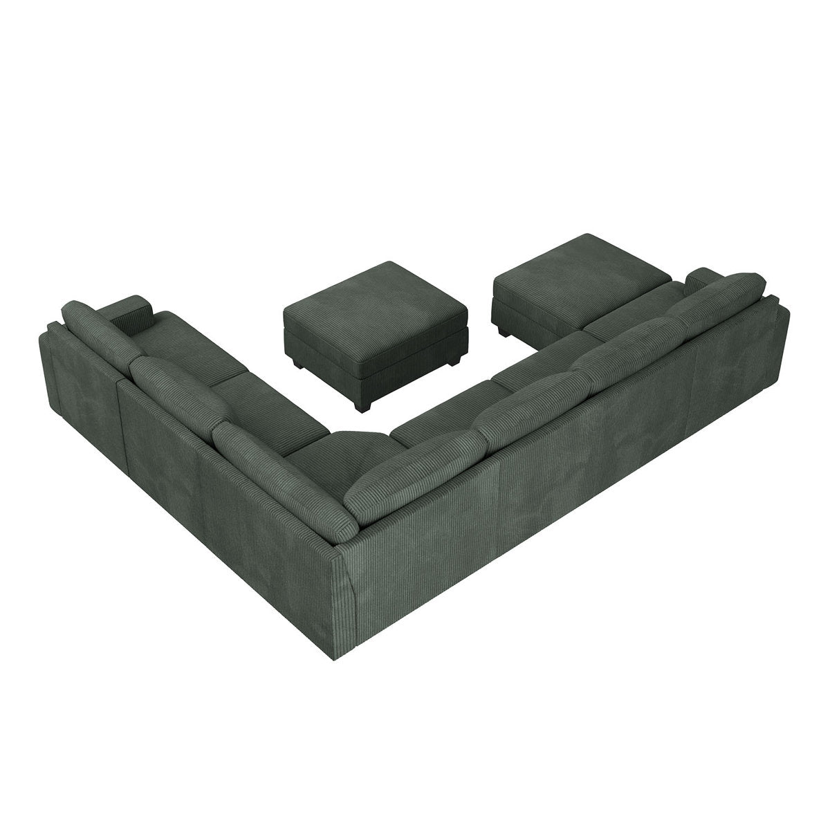 Turrella Corduroy Sectional Upholstered Modular Sectional Sofa with Storage Ottoman