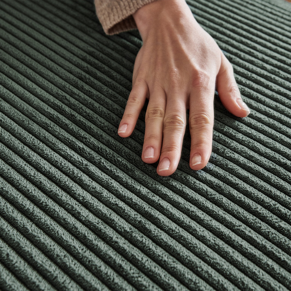 Turrella Corduroy Sleeper Sectional U Shaped Modular Sectional Sofa with Storage Ottoman