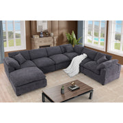 Vivianna 7- Piece Comfy Reversible Corner Sectional Sofa Couch With Ottoman