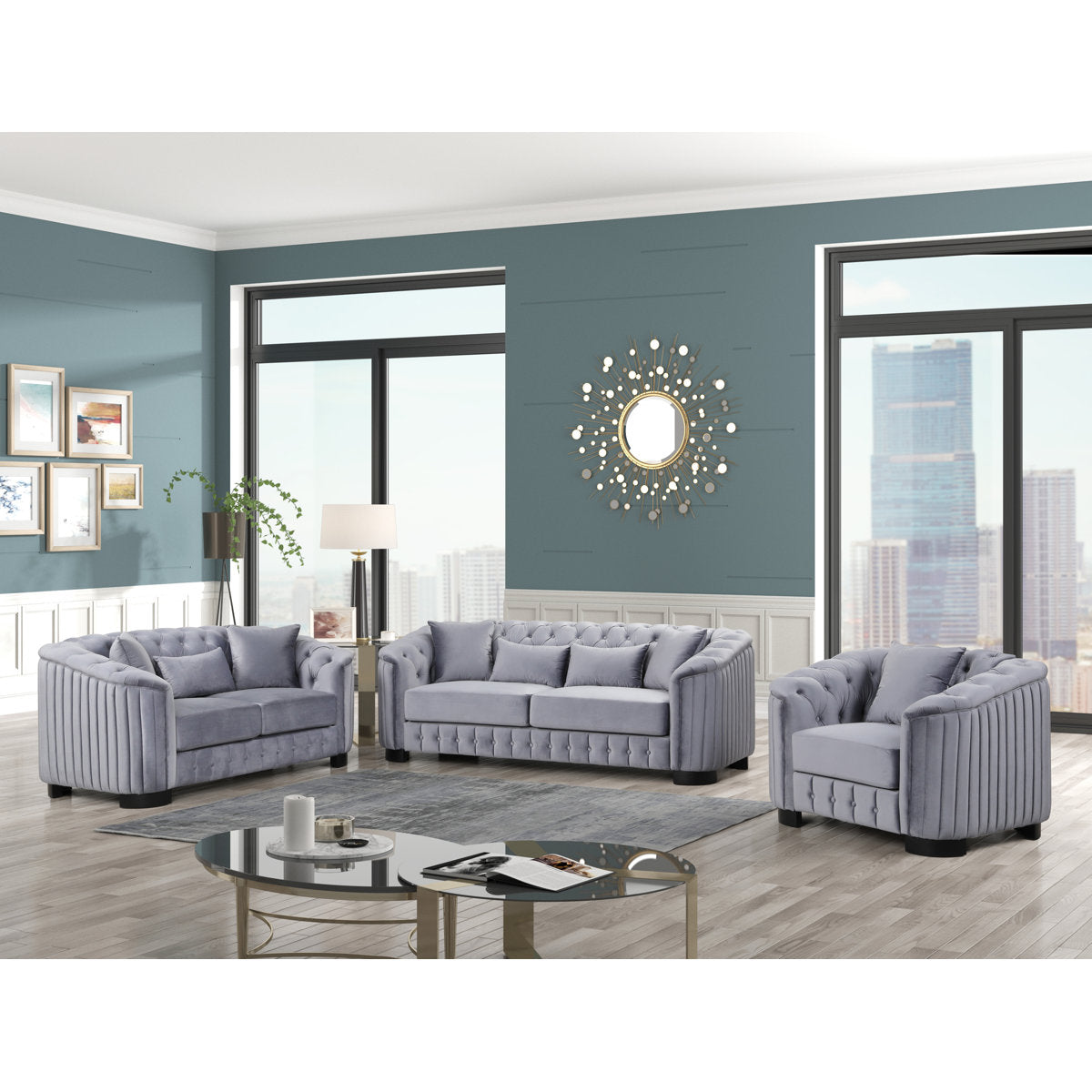 Wanda 3 - Piece Velvet Living Room Set