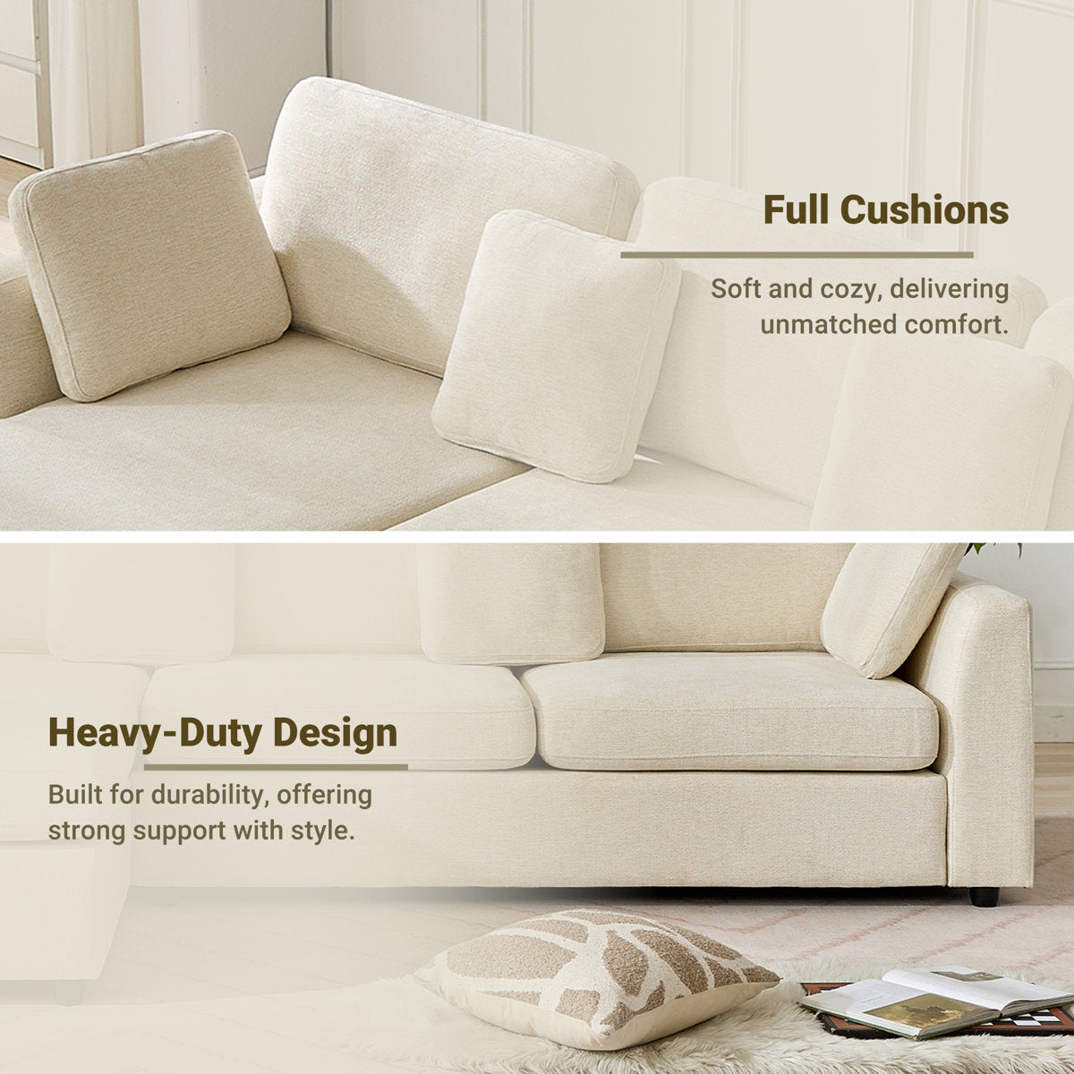 Wauseon 2 - Piece 108.7" Upholstered L Shape Sofa with Convertible Chaise