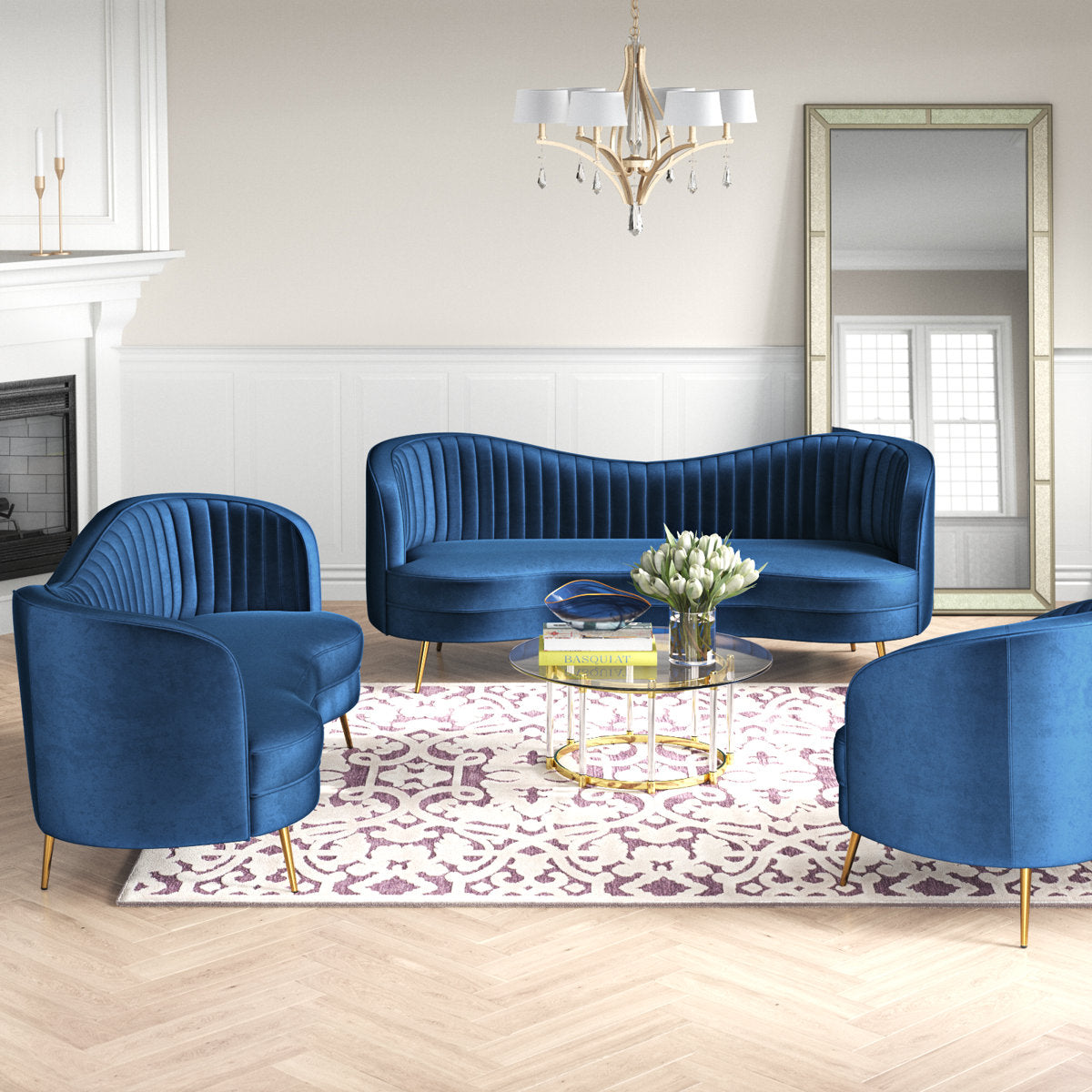 Westerham 3 - Piece Velvet Living Room Set