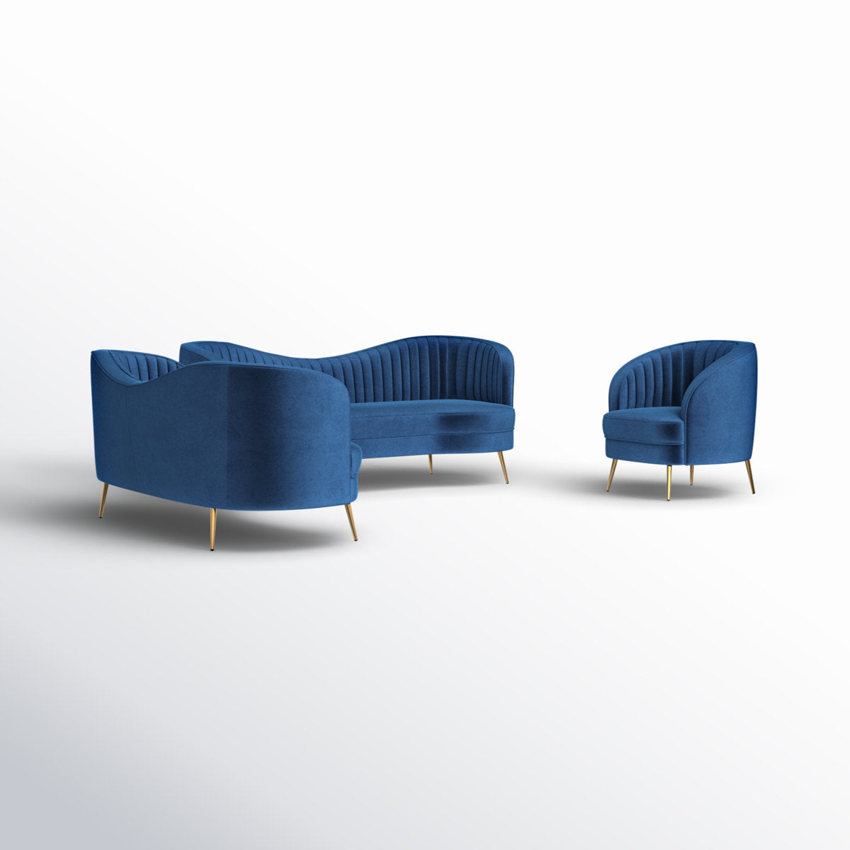 Westerham 3 - Piece Velvet Living Room Set