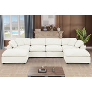 Wilroy 6-piece Comfy U-shaped Sofa Couch Reversible Chaise Sectional