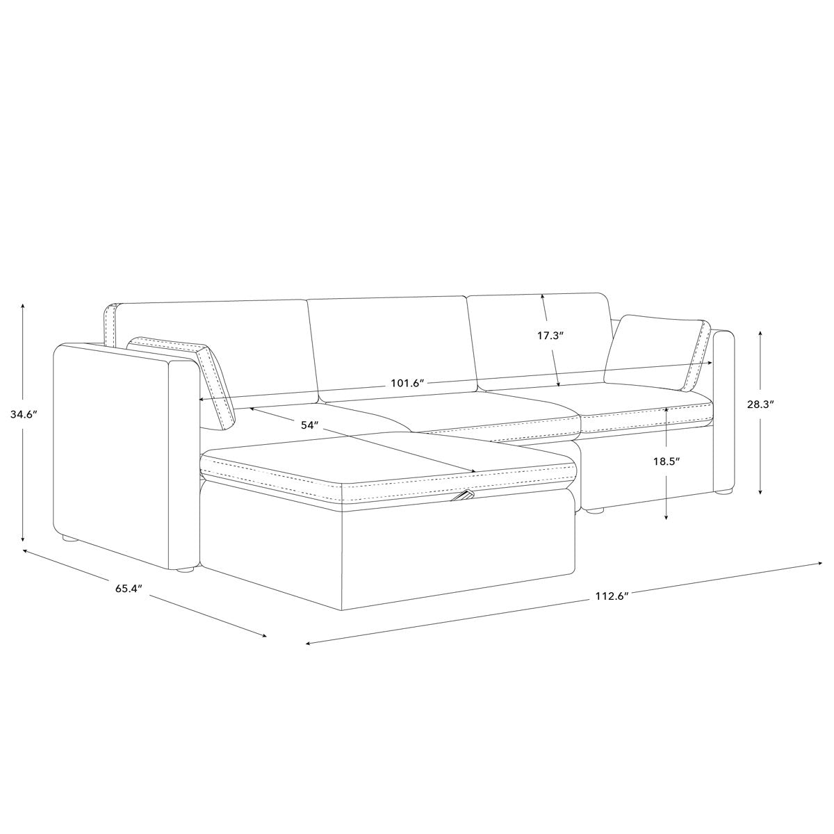 Winfree 4 - Piece Upholstered Sectional