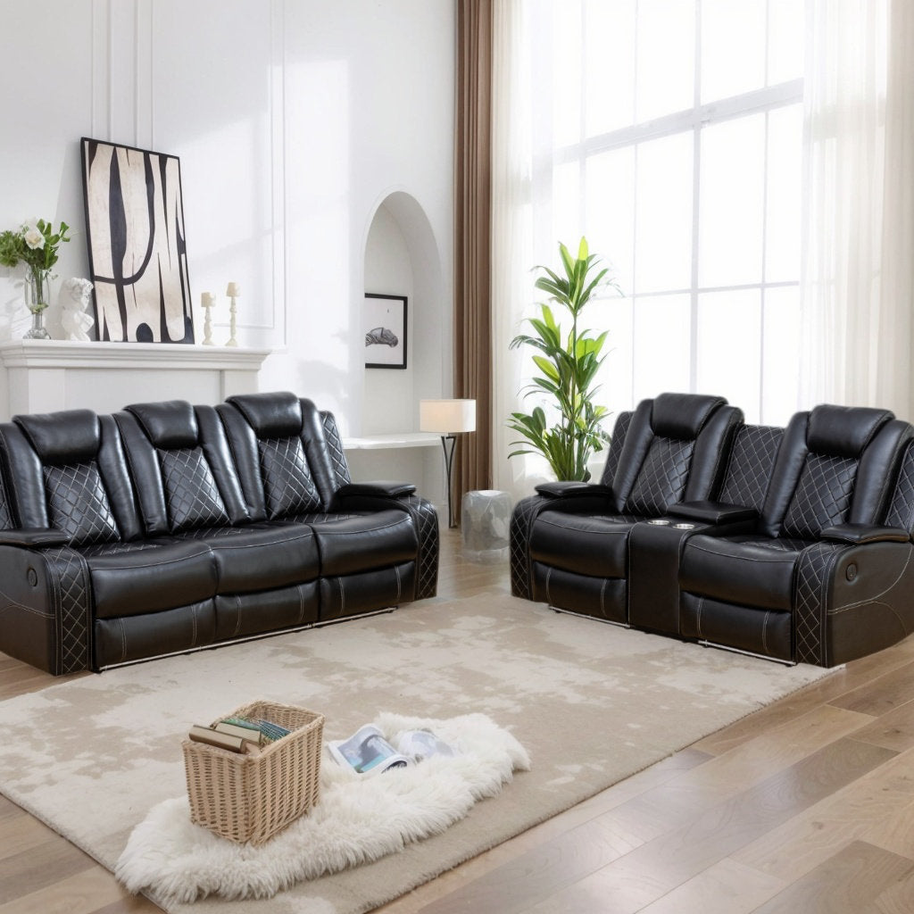 Wrought Studio 2 - Piece Breathing Leather Power Reclining Living Room Set (Set of 2) (Set of 2)