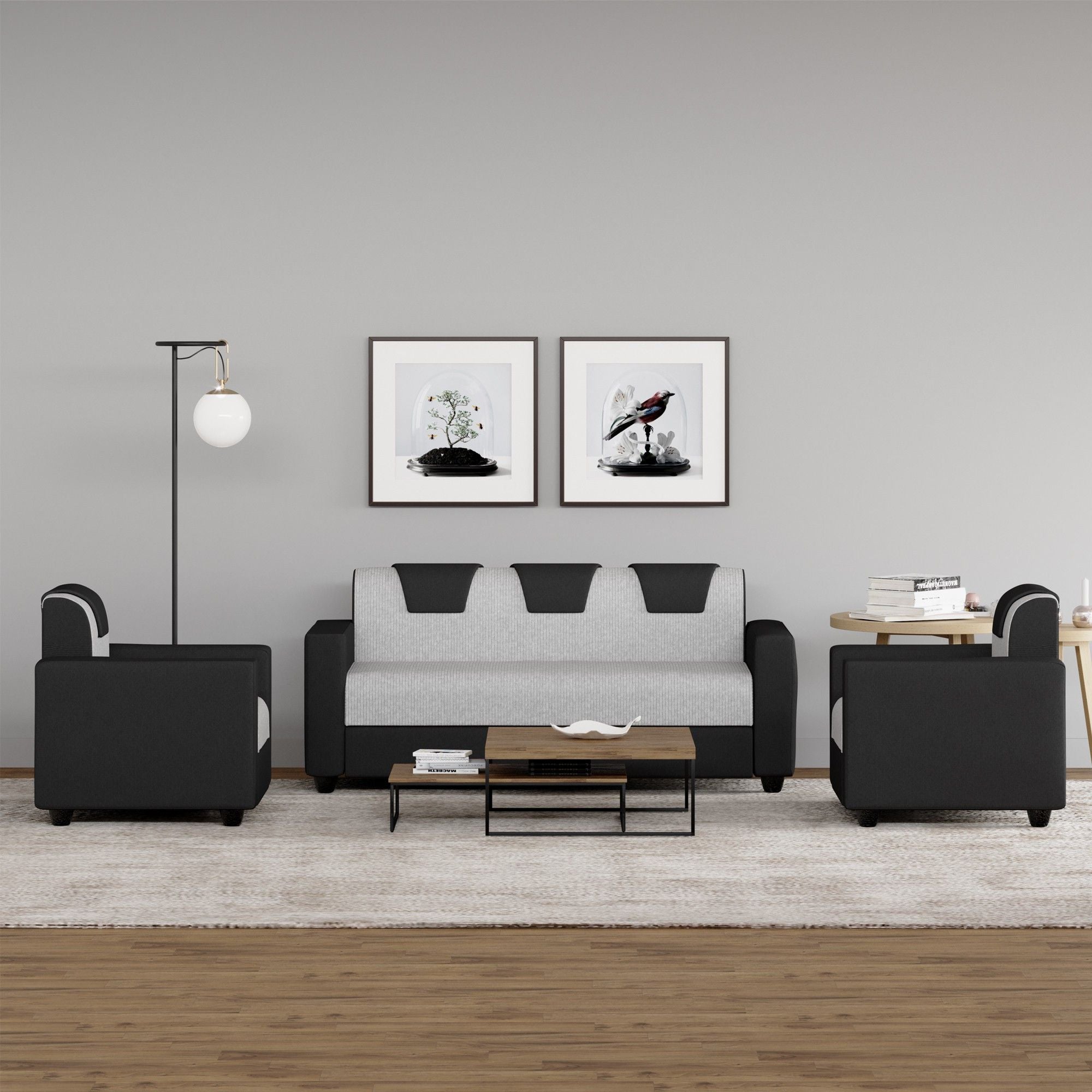 Westido Cream Brown 3 + 1 + 1 Living Room Sofa