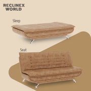 3 Seater Double Solid Wood Fold Out Sofa Cum Bed (Finish Color - Dark Beige Delivery Condition - Pre-assembled)