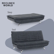3 Seater Double Solid Wood Fold Out Sofa Cum Bed (Finish Color - Deep Blue Delivery Condition - Pre-assembled)