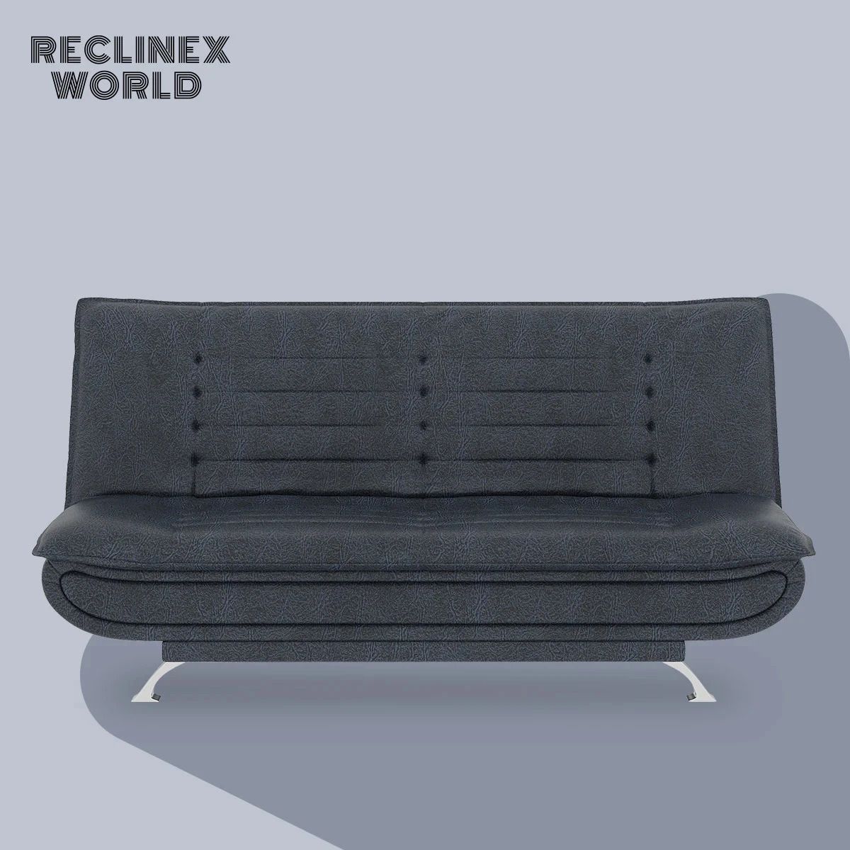3 Seater Double Solid Wood Fold Out Sofa Cum Bed (Finish Color - Deep Blue Delivery Condition - Pre-assembled)