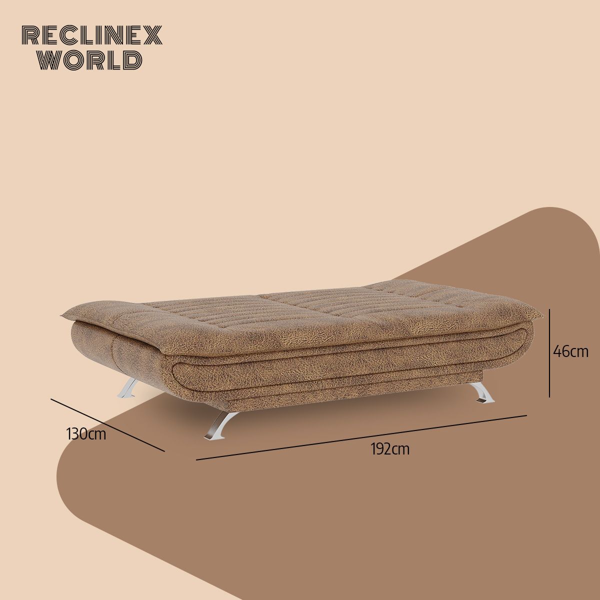 3 Seater Double Solid Wood Fold Out Sofa Cum Bed (Finish Color - Light Brown Delivery Condition - Pre-assembled)