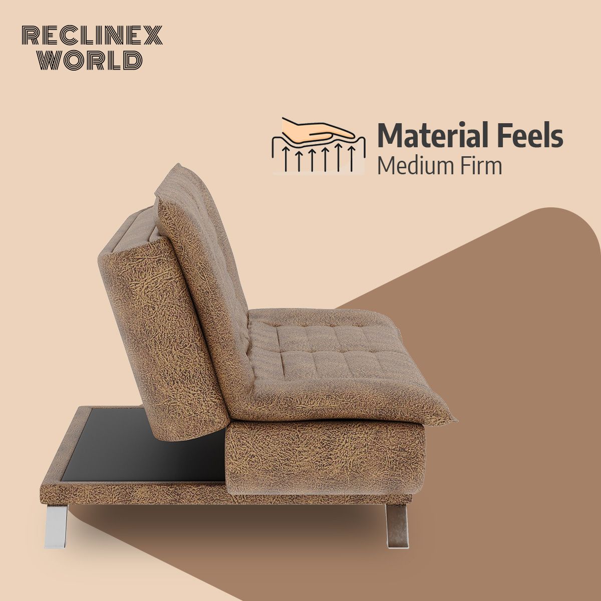 3 Seater Double Solid Wood Fold Out Sofa Cum Bed (Finish Color - Light Brown Delivery Condition - Pre-assembled)