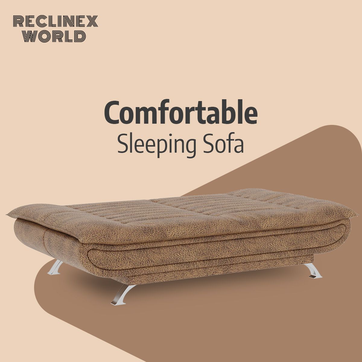 3 Seater Double Solid Wood Fold Out Sofa Cum Bed (Finish Color - Light Brown Delivery Condition - Pre-assembled)