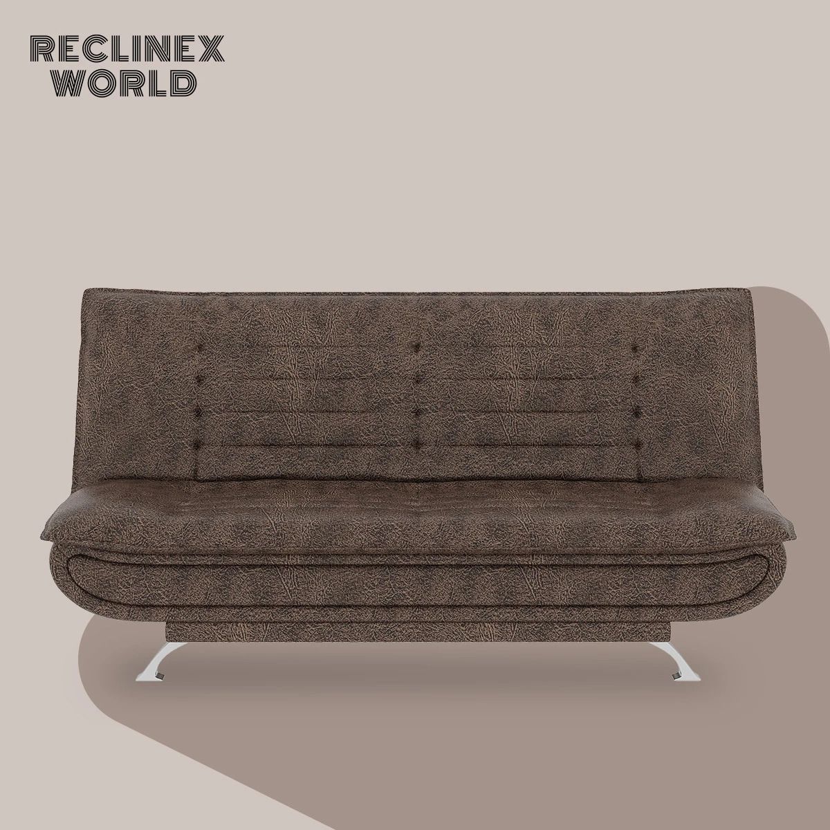 3 Seater Double Solid Wood Fold Out Sofa Cum Bed (Finish Color - Dark Brown Delivery Condition - Pre-assembled)