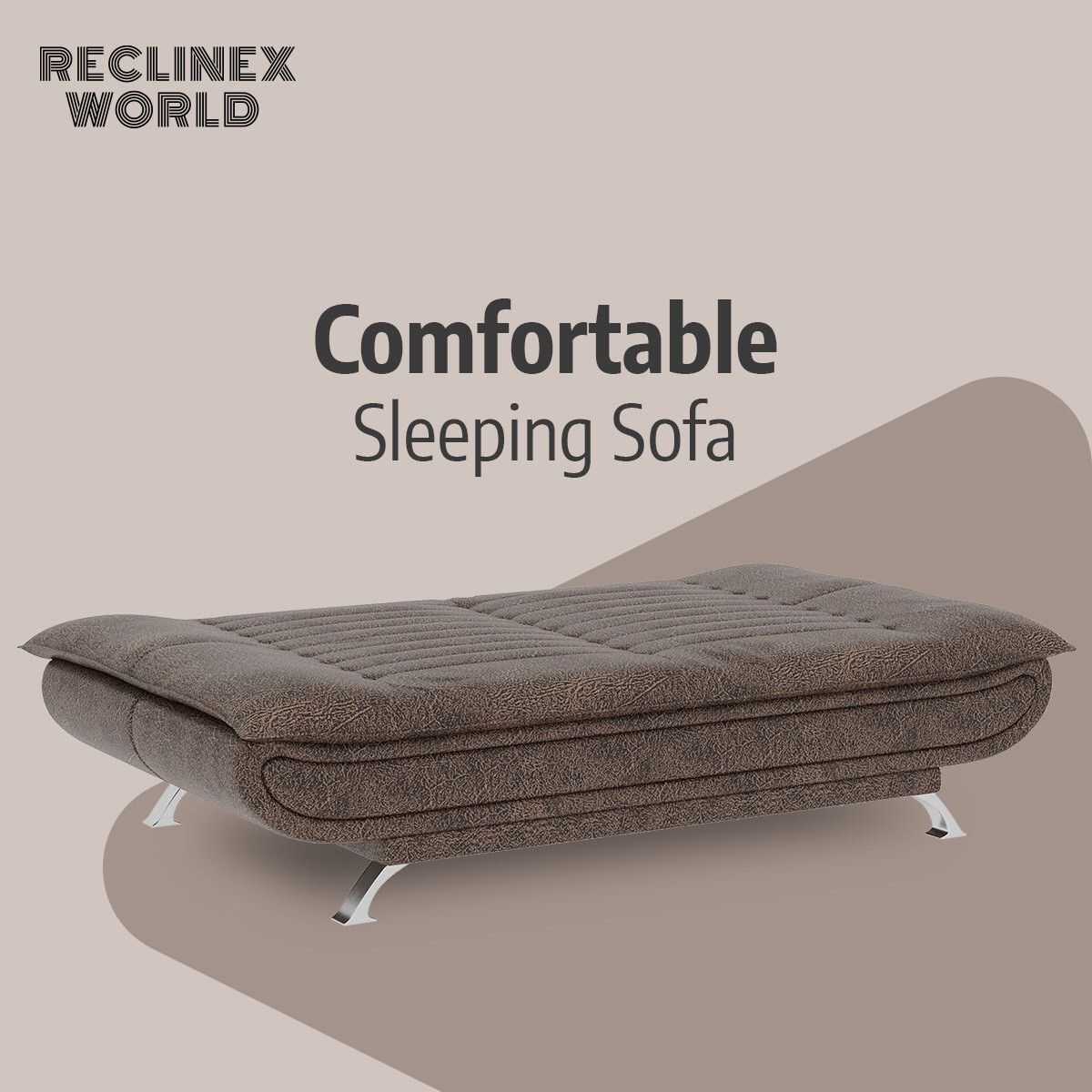 3 Seater Double Solid Wood Fold Out Sofa Cum Bed (Finish Color - Dark Brown Delivery Condition - Pre-assembled)