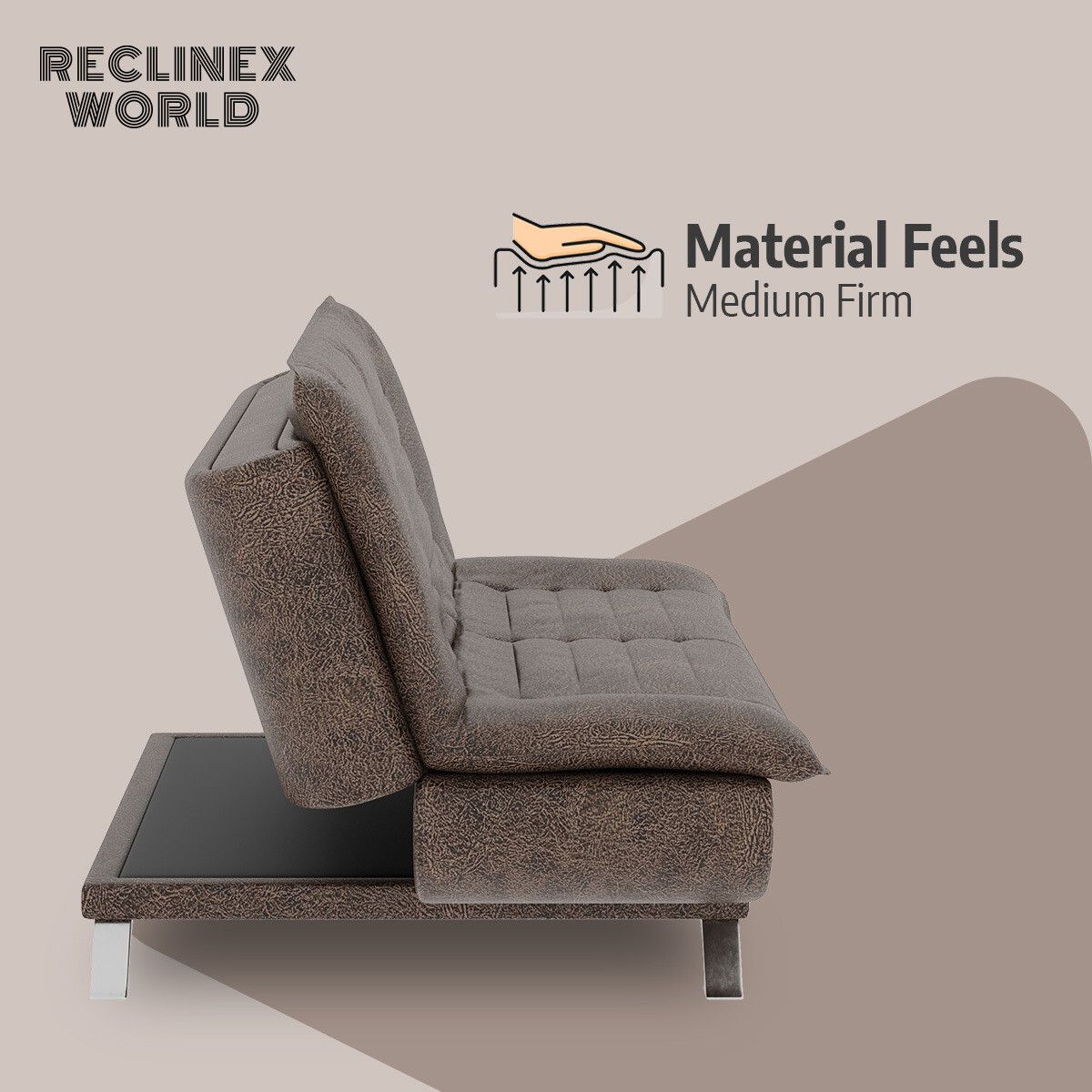 3 Seater Double Solid Wood Fold Out Sofa Cum Bed (Finish Color - Dark Brown Delivery Condition - Pre-assembled)