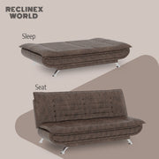3 Seater Double Solid Wood Fold Out Sofa Cum Bed (Finish Color - Dark Brown Delivery Condition - Pre-assembled)