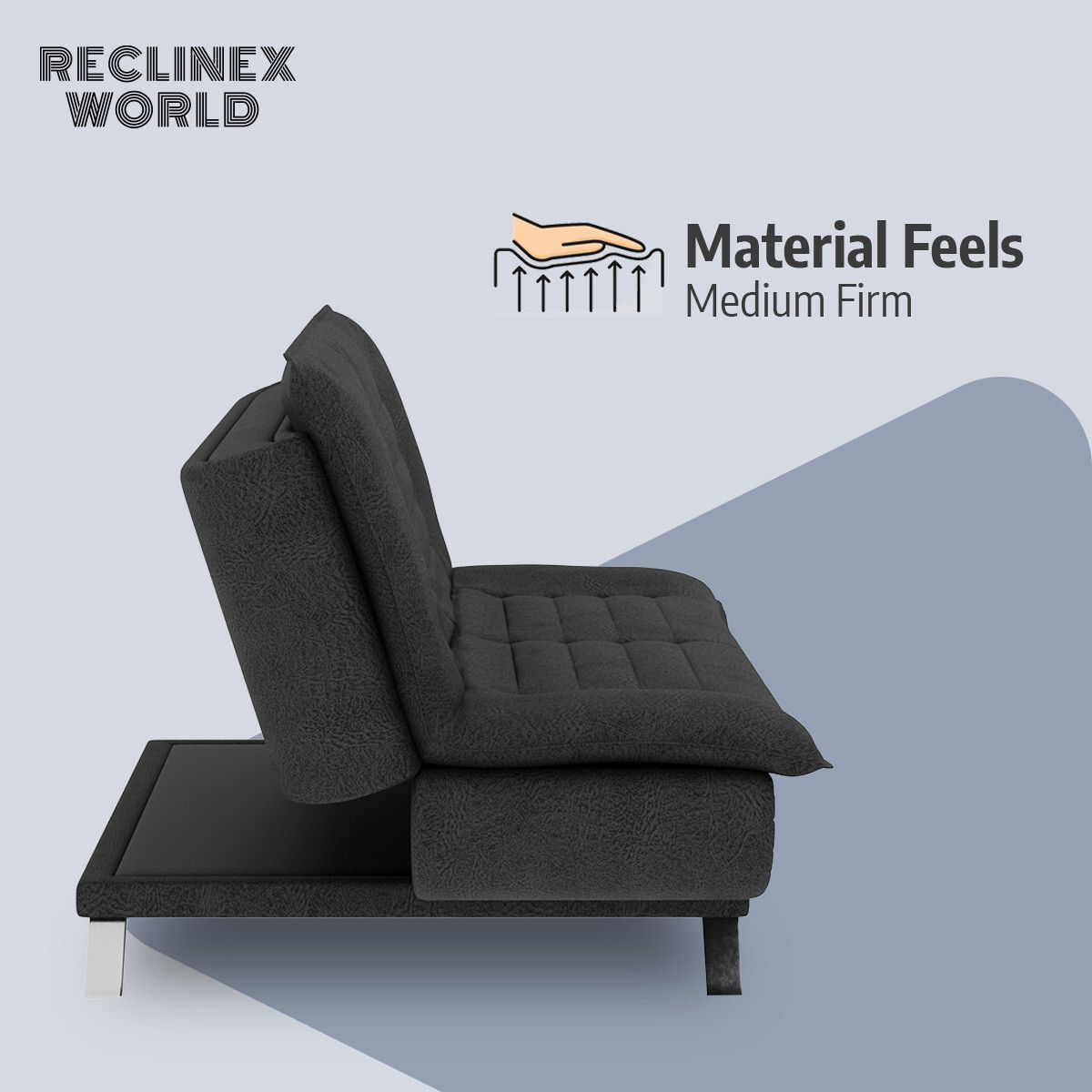 3 Seater Double Solid Wood Fold Out Sofa Cum Bed (Finish Color - Grey Delivery Condition - Pre-assembled)