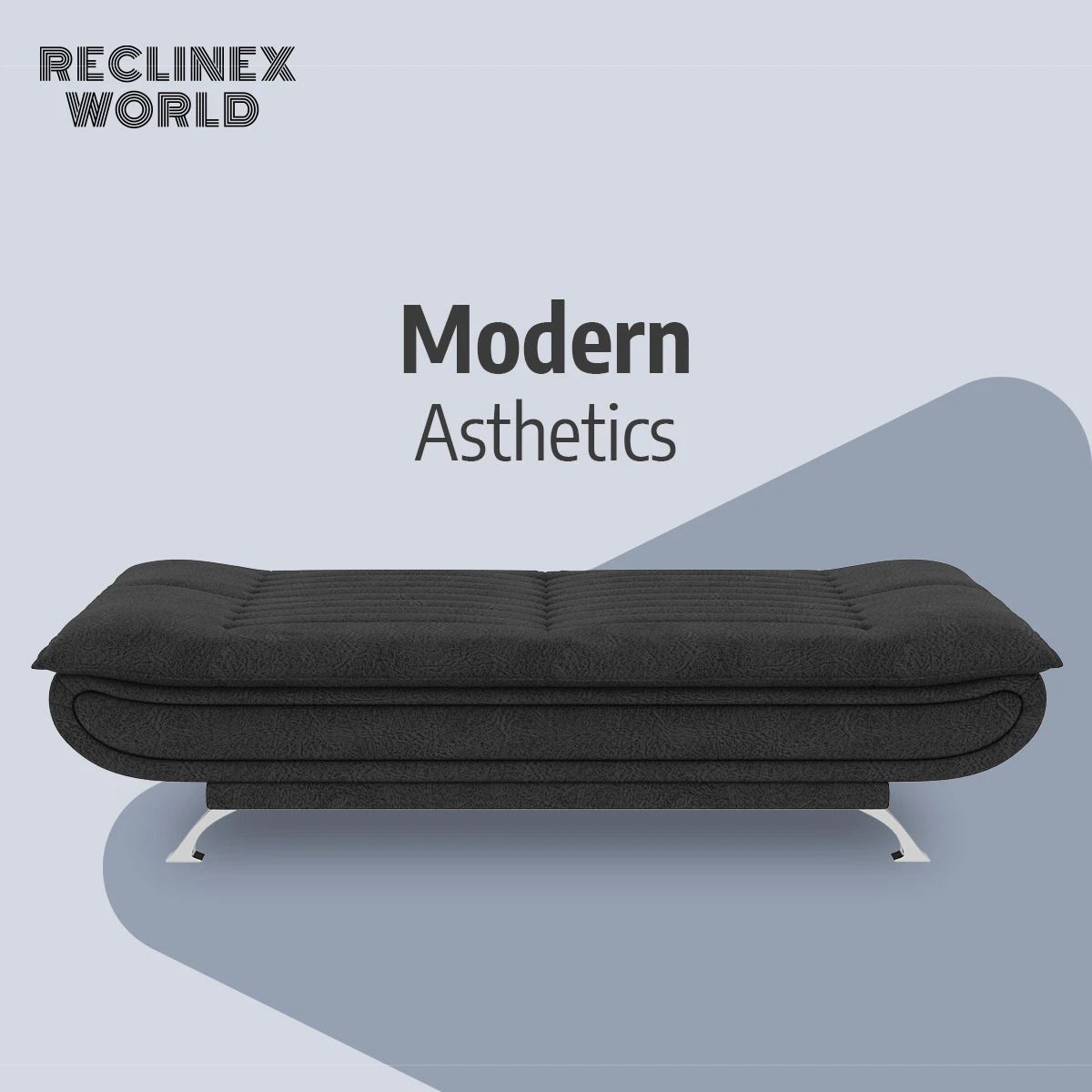 3 Seater Double Solid Wood Fold Out Sofa Cum Bed (Finish Color - Grey Delivery Condition - Pre-assembled)