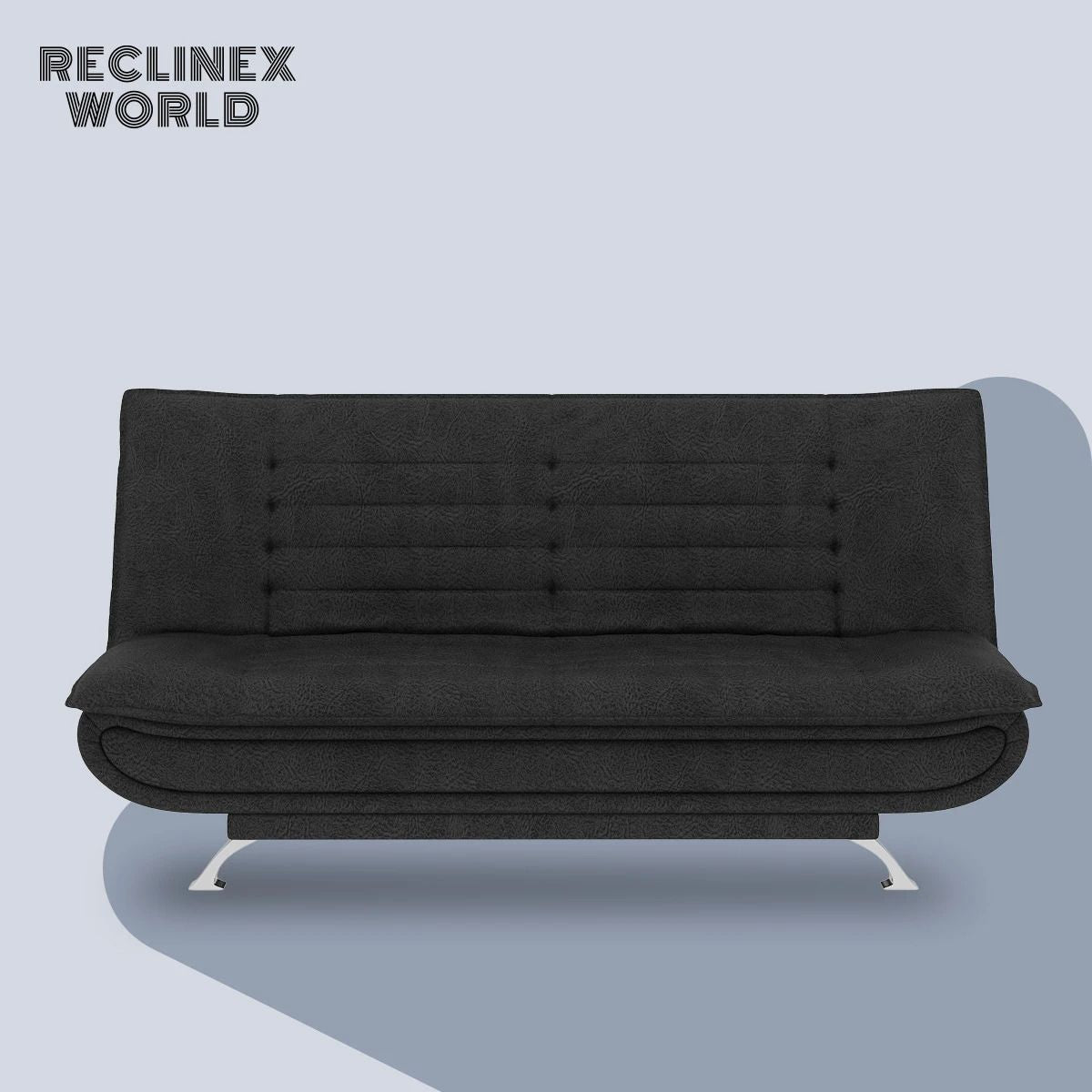 3 Seater Double Solid Wood Fold Out Sofa Cum Bed (Finish Color - Grey Delivery Condition - Pre-assembled)