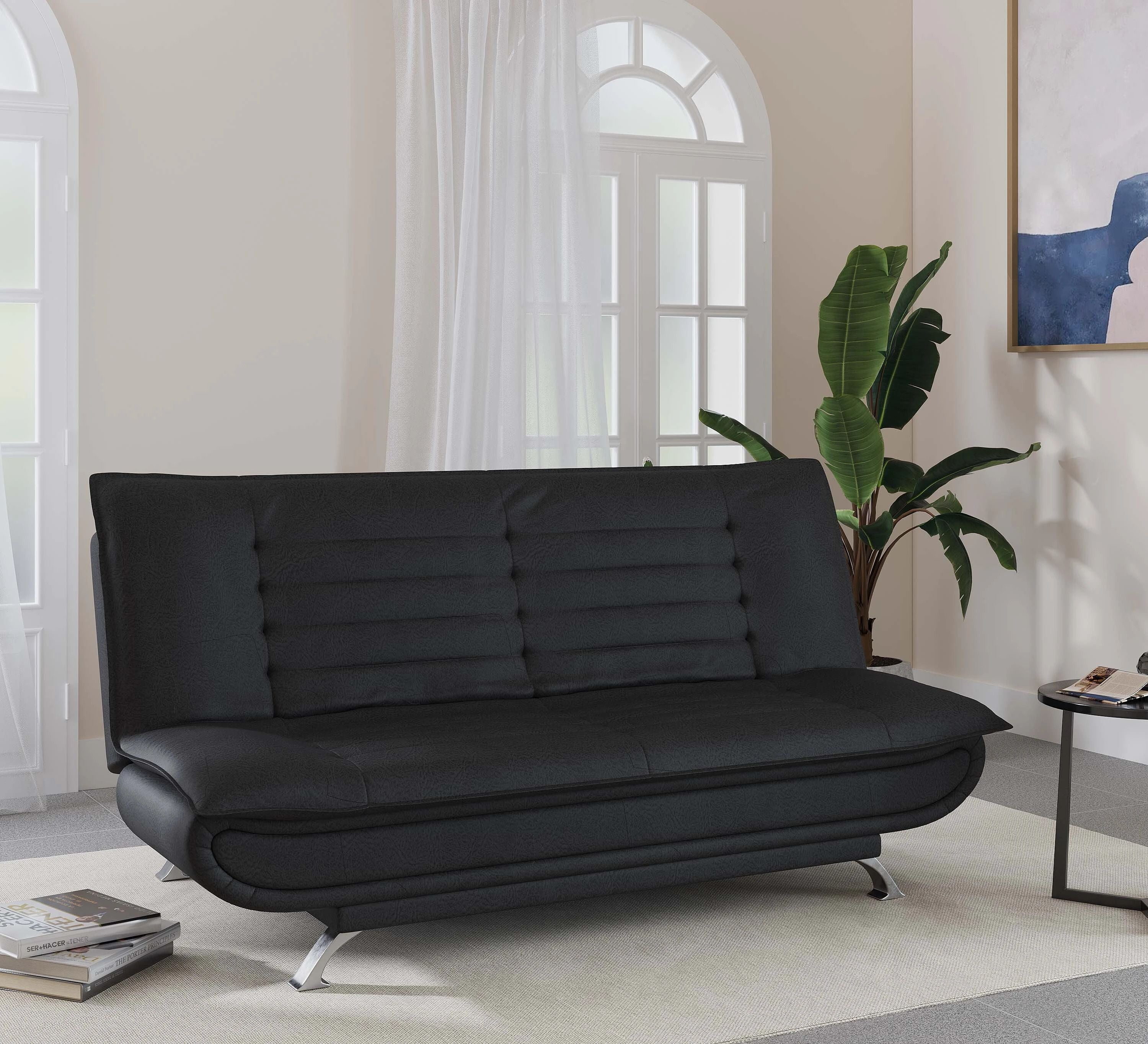3 Seater Double Solid Wood Fold Out Sofa Cum Bed (Finish Color - Grey Delivery Condition - Pre-assembled)