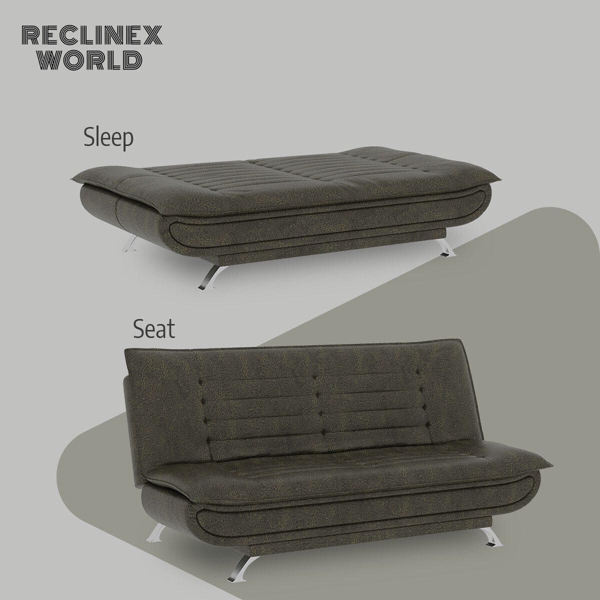 Dutch 3 Seater Double Solid Wood Fold Out Sofa Cum Bed (Finish Color - Green Delivery Condition - Pre-assembled)